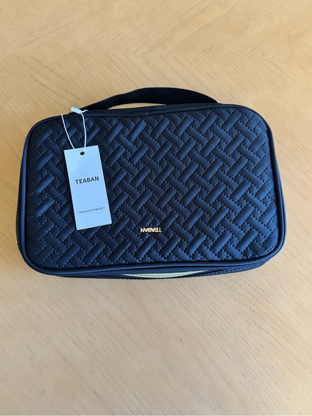NWT Black Quilted Premium Travel Jewelry Case Organizer Pouch